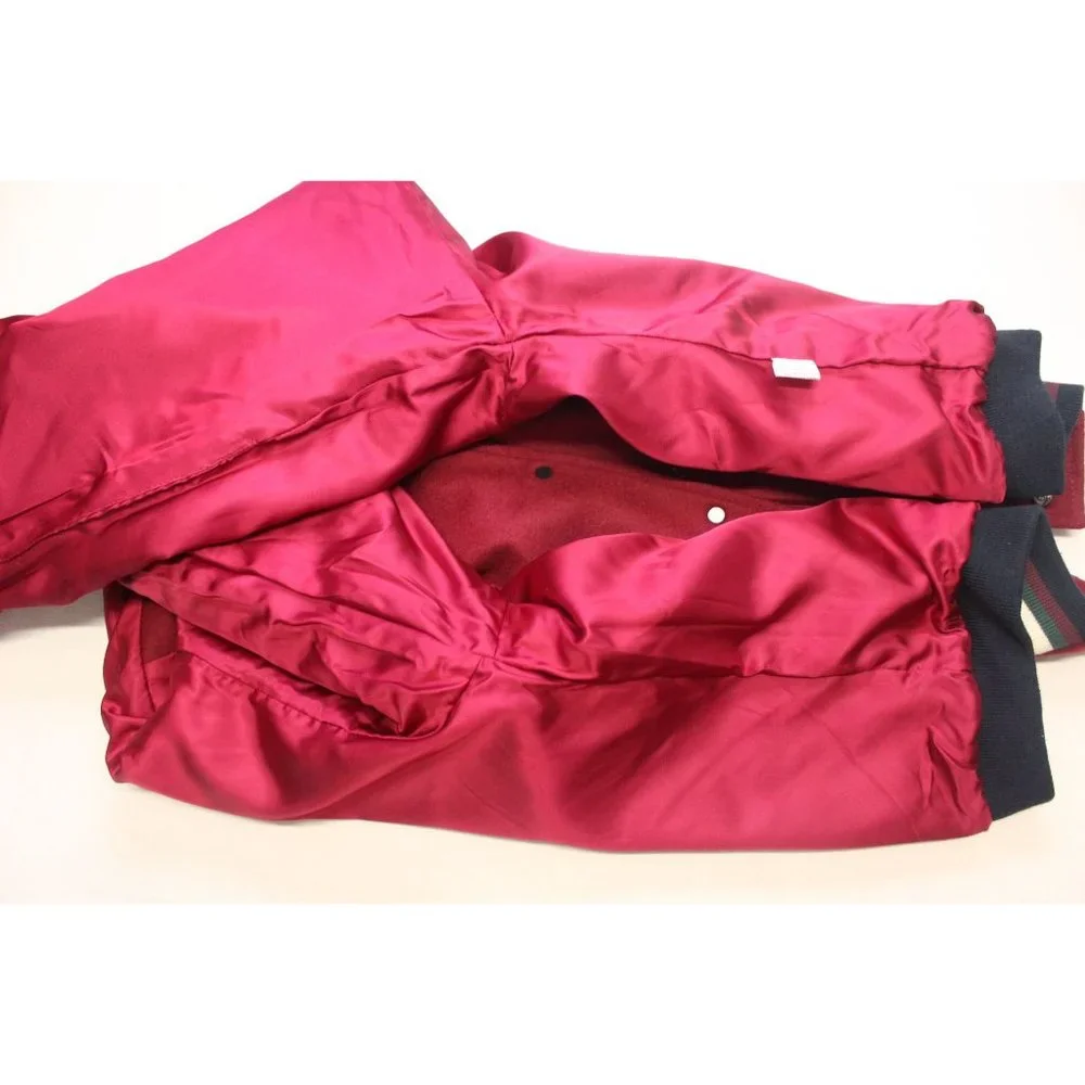 Vintage Neo-Sport USA made men's snap front wool leather varsity‎ jacket M USA